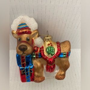 Reindeer Blown Glass Ornament Christmas Ornament